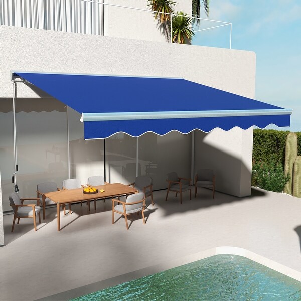 Outsunny 13' x 10' Electric Awning with LED Lights